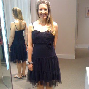 Max and Cleo Black Spaghetti Strap Cocktail Dress